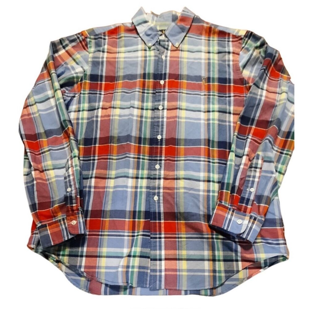Ralph Lauren‎ Men's XL Plaid Long Sleeve Button-Up Shirt Multi Color Polo Logo
